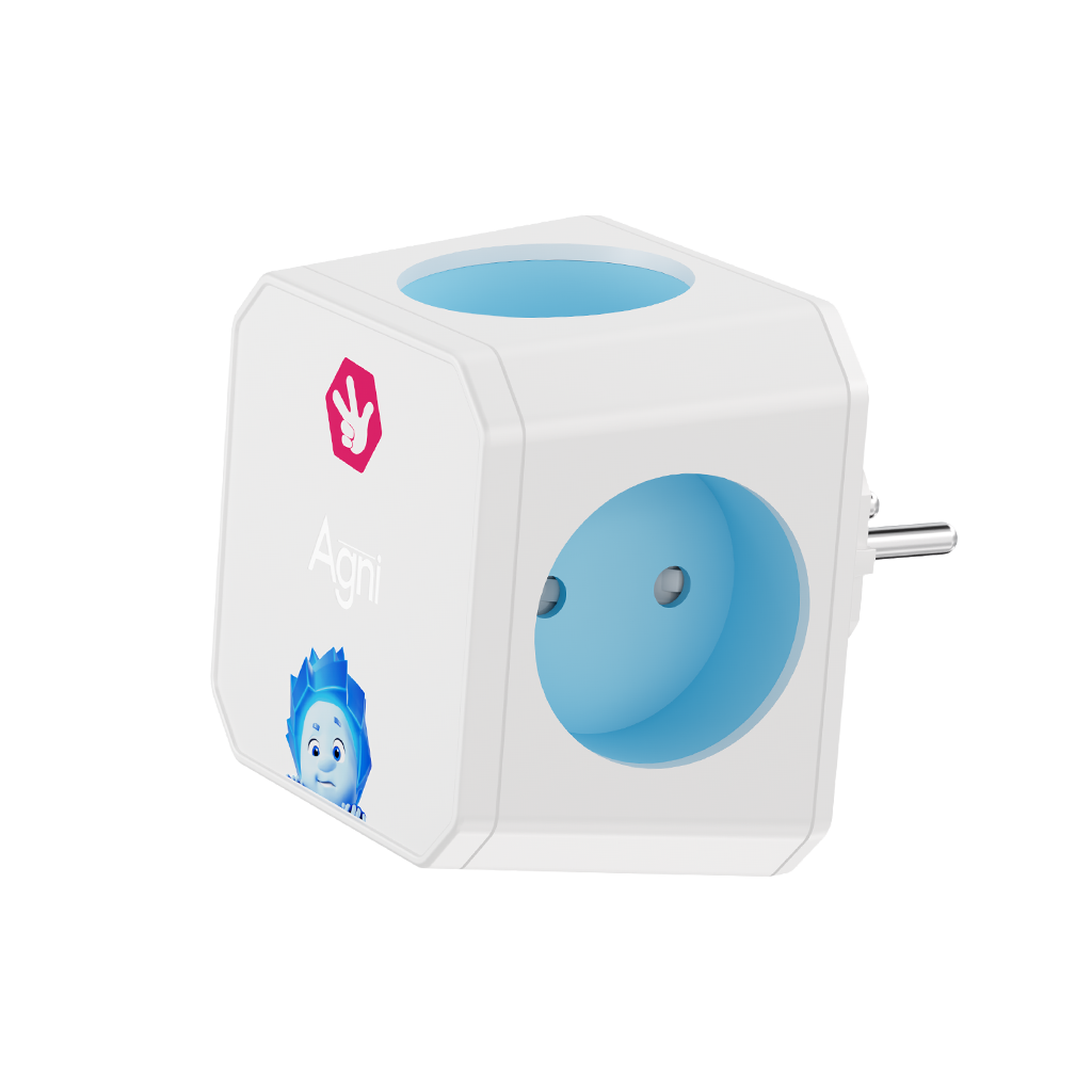 Разветвитель AGNI х Фиксики на 4 розетки, белый TP-WJ4E