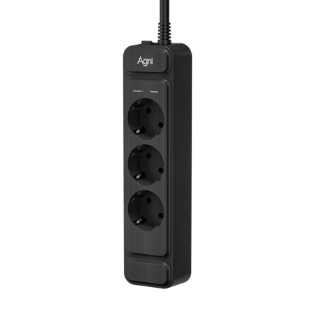 Сетевой фильтр плоский 3 розетки, 3 метра, чёрный TP-FS3E 