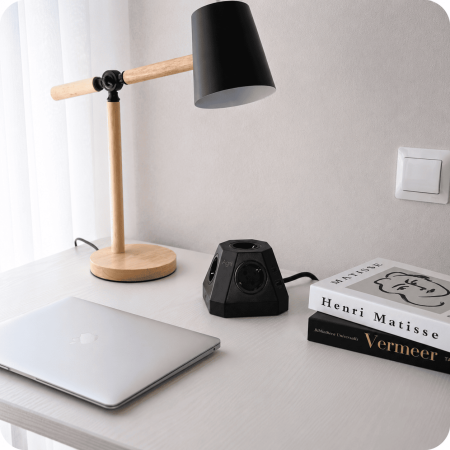 Сетевой фильтр пирамида 5 розеток, 2 метра, 2 USB-A+2 USB-C, чёрный TP-VH4U5E-PD