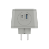 Разветвитель на 3 розетки, ночник, 1 USB 18 Вт + 1 Type-C 20 Вт, серебристо-серый TP-WJ2U3E-L