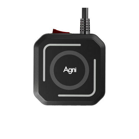 Сетевой фильтр башня 4 розетки, 2 метра, 3 USB + 1 Type-C 20 Вт, беспроводная зарядка, чёрный TP-VE4U5E-C-W