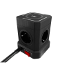 Сетевой фильтр башня 4 розетки, 2 метра, 3 USB + 1 Type-C 20 Вт, беспроводная зарядка, чёрный TP-VE4U5E-C-W
