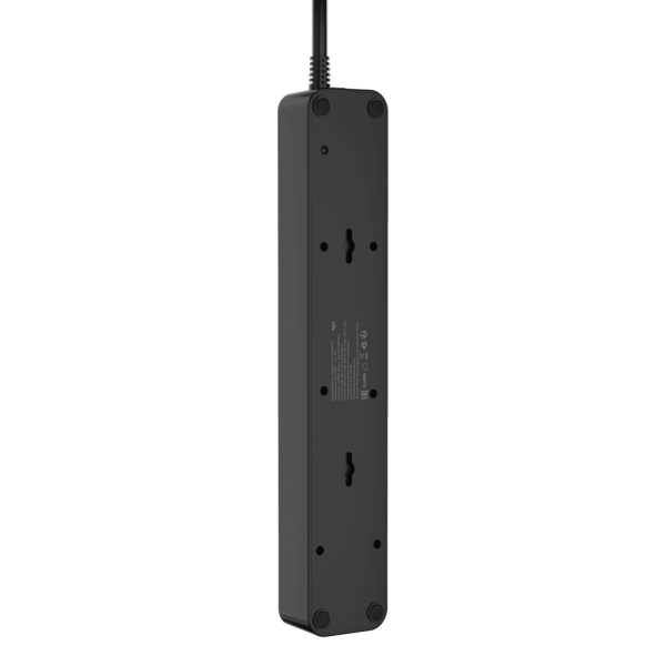 Сетевой фильтр плоский 5 розеток, 2 метра, 2 USB + 1 Type-C 20 Вт, чёрный TP-FS3U5E-PD