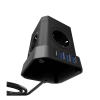 Сетевой фильтр башня 4 розетки, 2 метра, 3 USB + 1 Type-C 20 Вт, беспроводная зарядка, чёрный TP-VE4U5E-C-W
