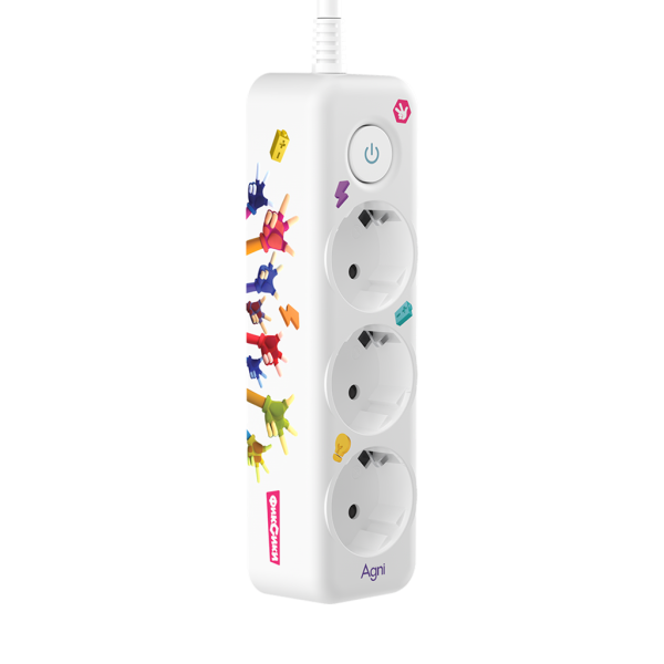 Cетевой фильтр плоский AGNI х Фиксики 3 розетки, 2 метра, белый TP-FD3E-FX