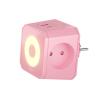 Разветвитель на 3 розетки, ночник, 1 USB 18 Вт + 1 Type-C 20 Вт, розовый TP-WJ2U3E-L
