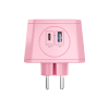 Разветвитель на 3 розетки, 1 USB 18 Вт + 1 Type-C 20 Вт, розовый TP-WJ2U3E