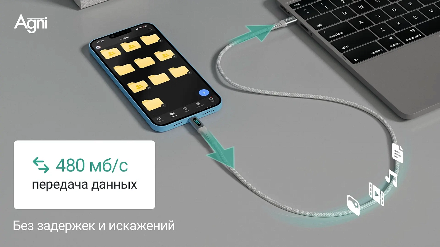 Кабель UC423-24-100W-CC-LED 1 метр белый