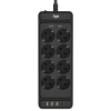 Сетевой фильтр плоский 8 розеток, 2 метра, 2 USB + 1 Type-C 20 Вт, чёрный TP-FS3U8E-PD