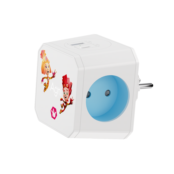 Разветвитель AGNI х Фиксики на 3 розетки, 1 USB 18 Вт + 1 Type-C 20 Вт, белый TP-WJ2U3E-FX