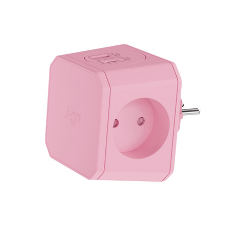 Разветвитель на 3 розетки, 1 USB 18 Вт + 1 Type-C 20 Вт, розовая сакура TP-WJ2U3E