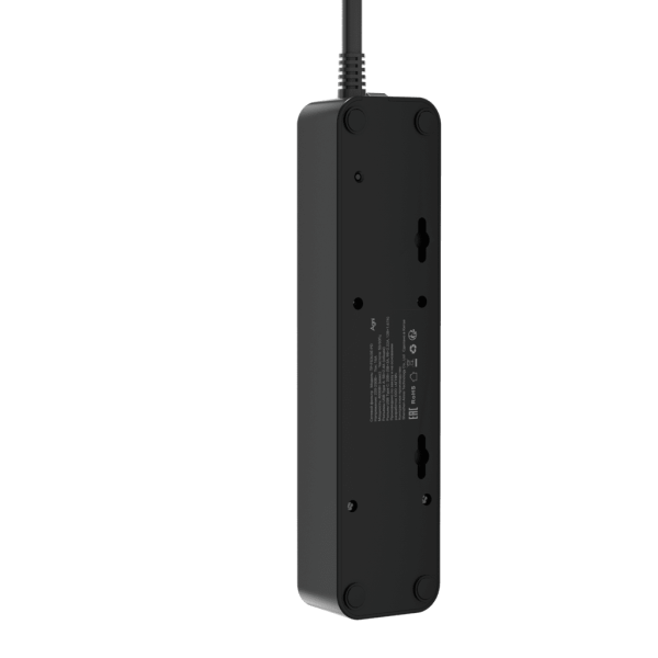 Сетевой фильтр плоский 3 розетки, 5 метров, 2 USB +1 Type-C 20 Вт, чёрный TP-FS3U3E-PD