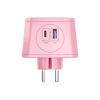 Разветвитель на 3 розетки, ночник, 1 USB 18 Вт + 1 Type-C 20 Вт, розовый TP-WJ2U3E-L