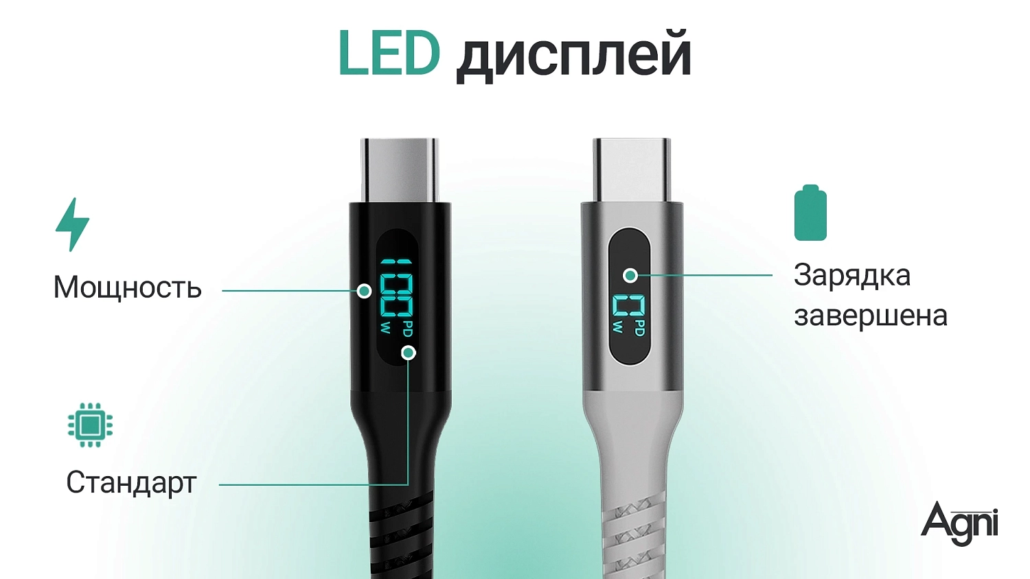 Кабель UC423-24-100W-CC-LED 1 метр белый