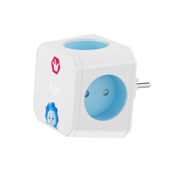 Разветвитель AGNI х Фиксики на 4 розетки, белый TP-WJ4E-FX