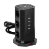 Сетевой фильтр башня 9 розеток, 3 метра, 4 USB + 1 Type-C 65 Вт, чёрный TP-VD5U9E-C