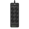 Сетевой фильтр плоский 8 розеток, 3 метра, 3 USB + 1 Type-C 20 Вт, чёрный TP-FS4U8E-PD