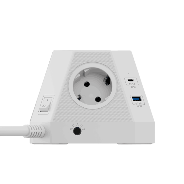 Сетевой фильтр пирамида 5 розеток, 2 метра, 2 USB-A+2 USB-C, белый TP-VH4U5E-PD