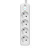 Cетевой фильтр плоский 4 розетки, 5 метров, серый TP-FD4E