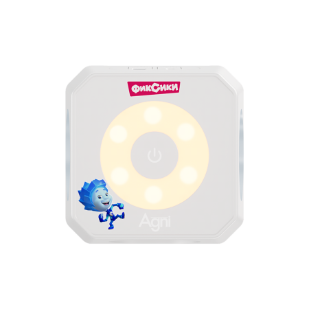 Разветвитель для розетки AGNI х Фиксики на 3 розетки, ночник, 1 USB 18 Вт + 1 Type-C 20 Вт, белый TP-WJ2U3E-L-FX