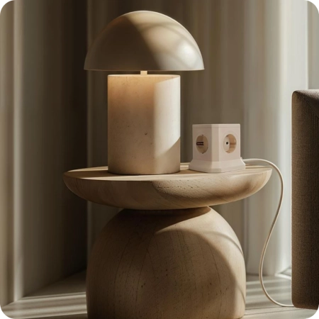 Сетевой фильтр башня 5 розеток, 2 метра, слоновая кость TP-VE4U5E 