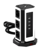 Сетевой фильтр башня 9 розеток, 3 метра, 4 USB + 1 Type-C 65 Вт, чёрный белый TP-VD5U9E-C